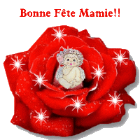 gif bonne fête mamie roses